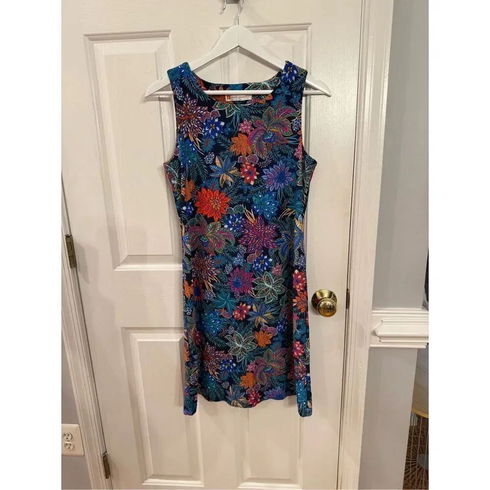 Jude Connolly Jude Cloth Sleeveless Navy Mixed Floral Dress sz M NWOT